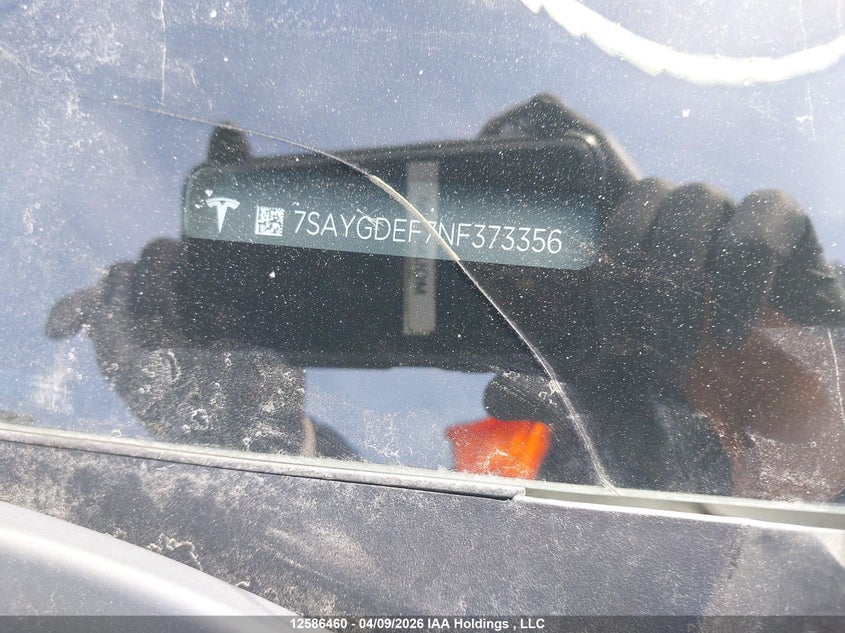 2022 Tesla Model Y Performance VIN: 7SAYGDEF7NF373356 Lot: 12586460