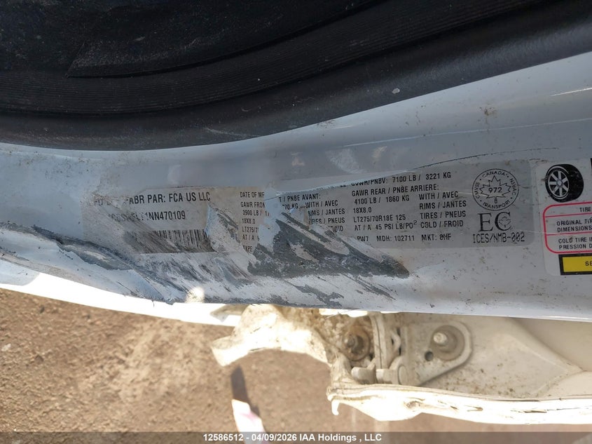 1C6SRFLT1NN470109 2022 Ram 1500 5.7 Ram Rebel white