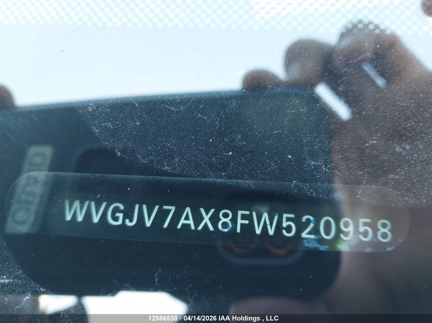 2015 Volkswagen Tiguan Comfortline/Highline/Special Edition/Trendline VIN: WVGJV7AX8FW520958 Lot: 12586538