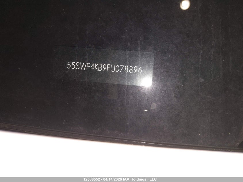 2015 Mercedes-Benz C 300 4Matic VIN: 55SWF4KB9FU078896 Lot: 12586552