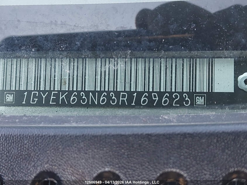 2003 Cadillac Escalade Luxury VIN: 1GYEK63N63R169623 Lot: 12586949