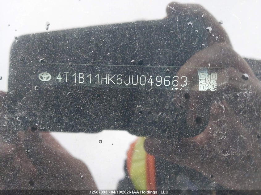 2018 Toyota Camry Xle VIN: 4T1B11HK6JU049663 Lot: 12587093