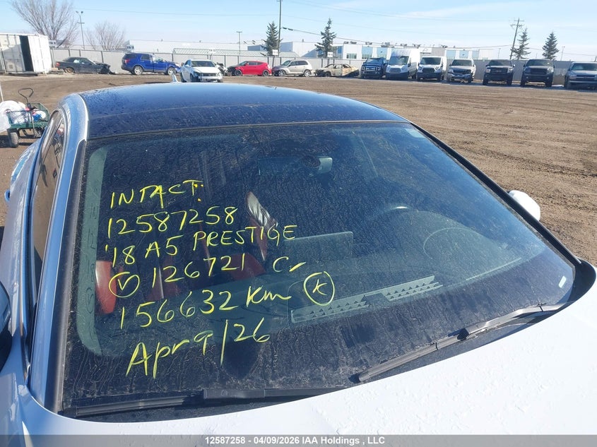 2018 Audi A5 Prestige VIN: WAUCNCF51JA126721 Lot: 12587258