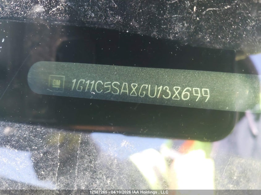 2016 Chevrolet Malibu Limited Lt VIN: 1G11C5SA8GU138699 Lot: 12587265