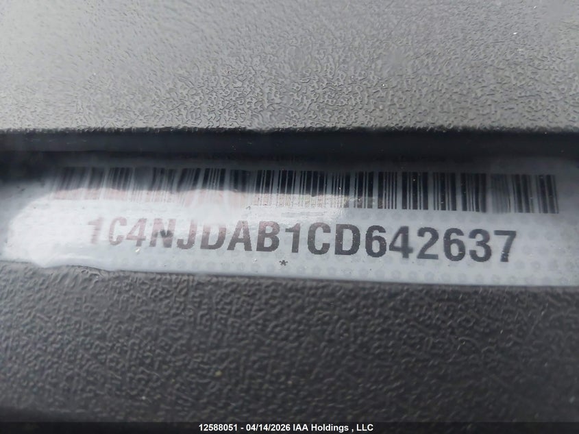 2012 Jeep Compass VIN: 1C4NJDAB1CD642637 Lot: 12588051