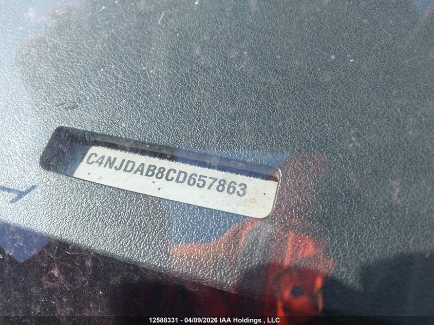 2012 Jeep Compass VIN: 1C4NJDAB8CD657863 Lot: 12588331