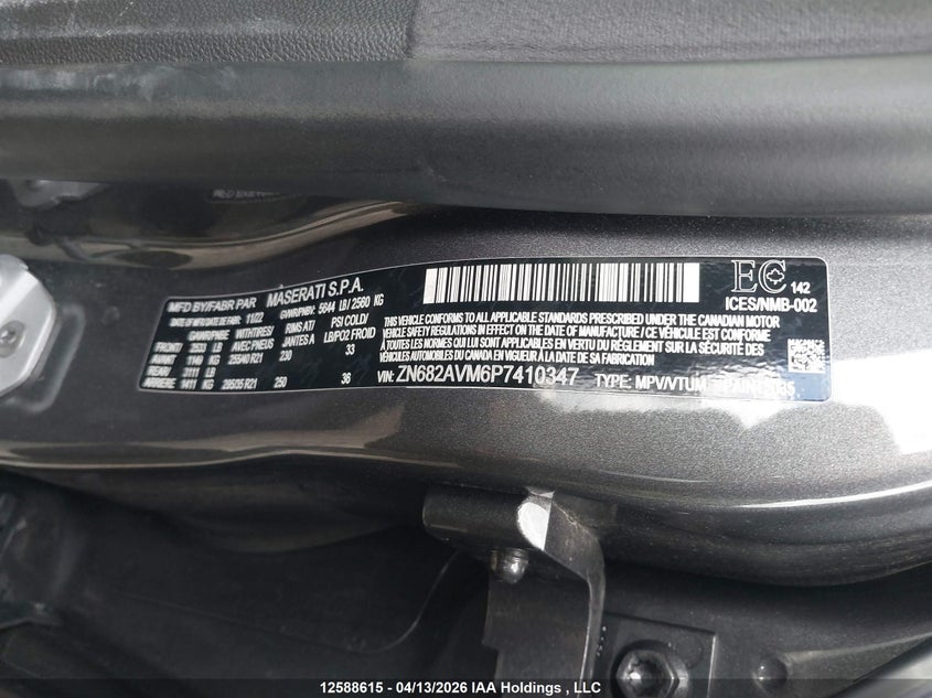2023 Maserati Grecale VIN: ZN682AVM6P7410347 Lot: 12588615