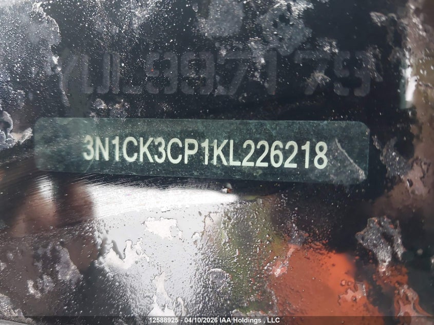 2019 Nissan Micra VIN: 3N1CK3CP1KL226218 Lot: 12588925