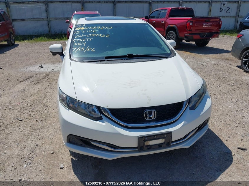 2015 HONDA CIVIC SEDAN 1.8L I-4 VVT, 143HP