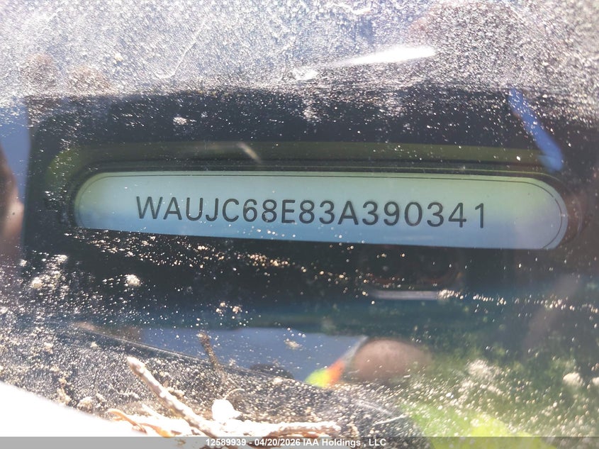 2003 Audi A4 1.8T VIN: WAUJC68E83A390341 Lot: 12589939