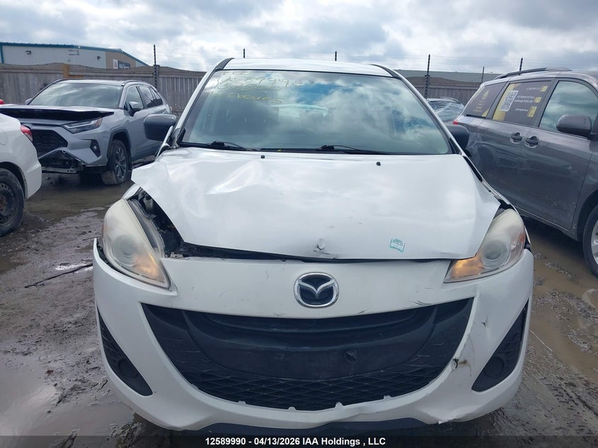 2012 Mazda 5 2.5 Gs white Lot 111012589990 Vin JM1CW2CLXC0137500