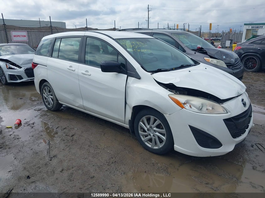 2012 Mazda 5 2.5 Gs white Lot 111012589990 Vin JM1CW2CLXC0137500