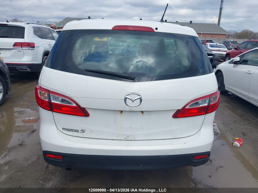 2012 Mazda 5 2.5 Gs white Lot 111012589990 Vin JM1CW2CLXC0137500