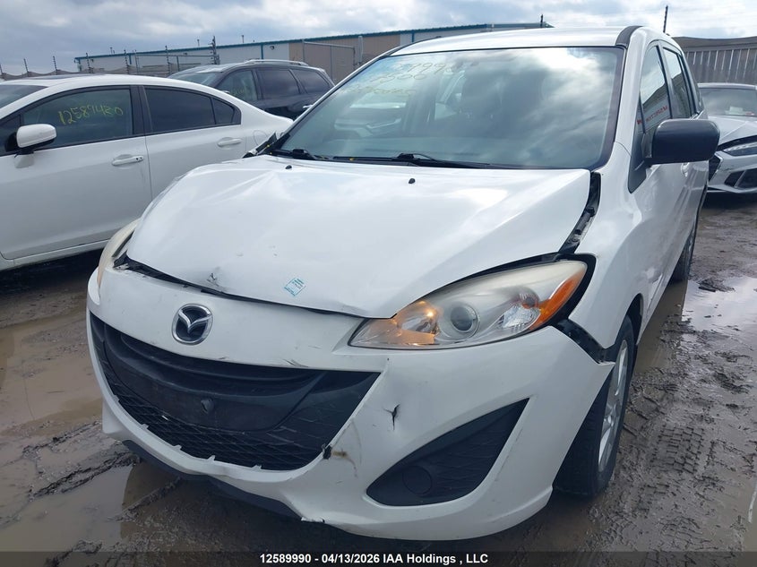 2012 Mazda 5 2.5 Gs white Lot 111012589990 Vin JM1CW2CLXC0137500