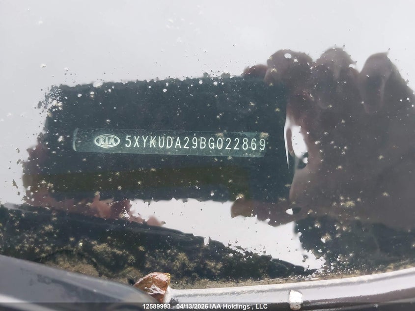 2011 Kia Sorento Ex VIN: 5XYKUDA29BG022869 Lot: 12589993