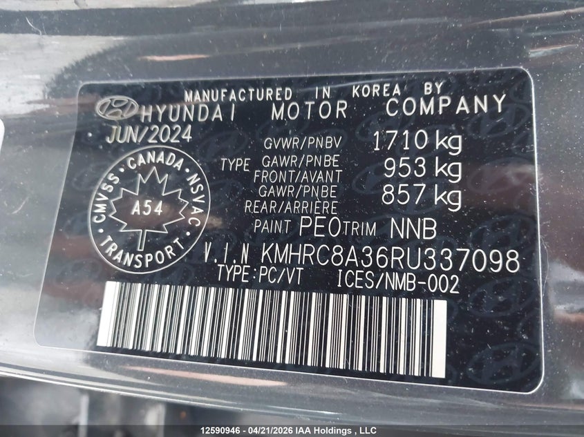 2024 Hyundai Venue Preferred With Two-Tone VIN: KMHRC8A36RU337098 Lot: 12590946