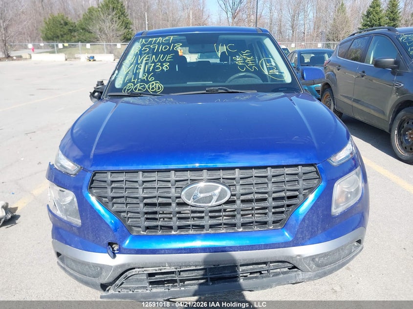 2021 Hyundai Venue VIN: KMHRB8A35MU121738 Lot: 12591018