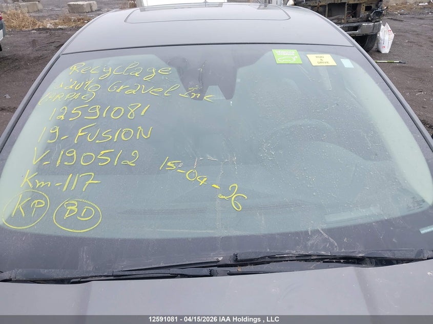 2019 Ford Fusion Titanium VIN: 3FA6P0SU0KR190512 Lot: 12591081