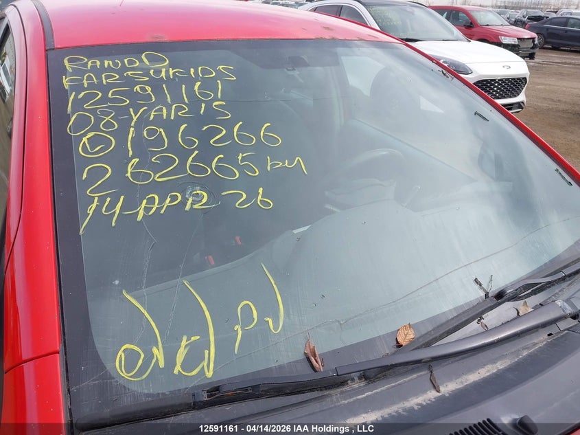 2008 Toyota Yaris VIN: JTDKT923385196266 Lot: 12591161