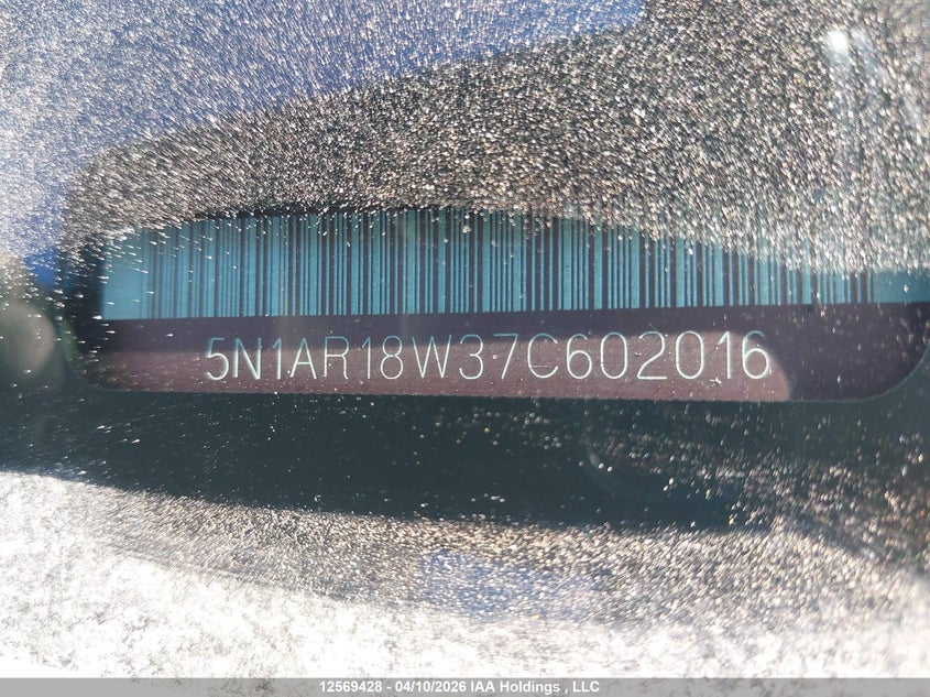 2007 Nissan Pathfinder Se VIN: 5N1AR18W37C602016 Lot: 12569428x