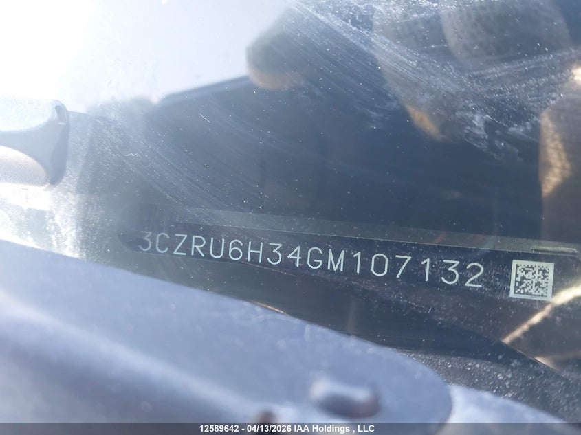 2016 Honda Hr-V Lx VIN: 3CZRU6H34GM107132 Lot: 12589642x