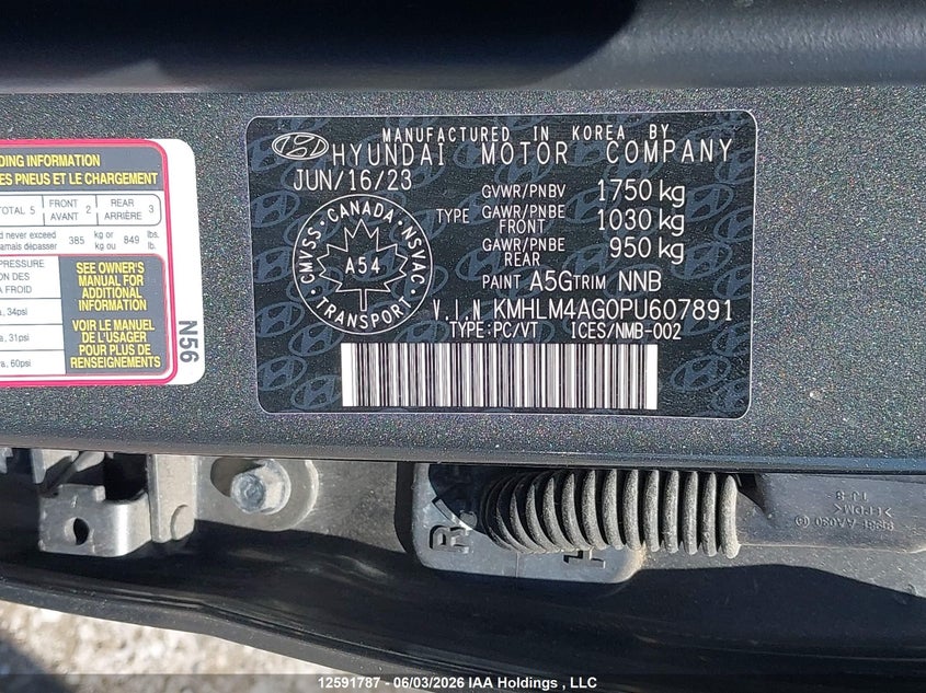 2023 Hyundai Elantra Preferred Ivt With Tech Package VIN: KMHLM4AG0PU607891 Lot: 12591787