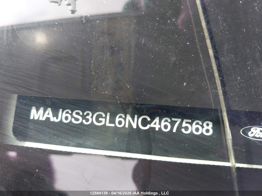 2022 Ford Ecosport Se VIN: MAJ6S3GL6NC467568 Lot: 12594139