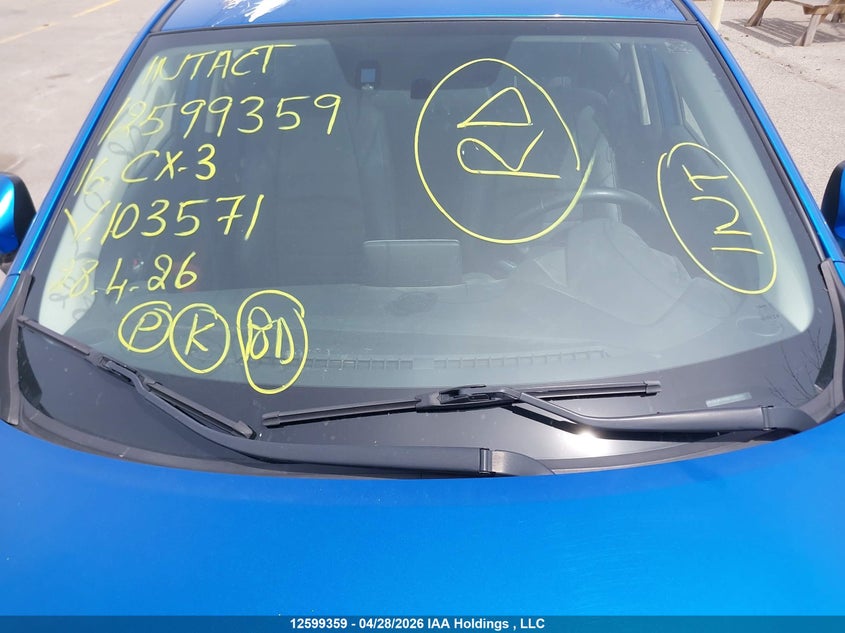 2016 Mazda Cx-3 VIN: JM1DKBC75G0103571 Lot: 12599359