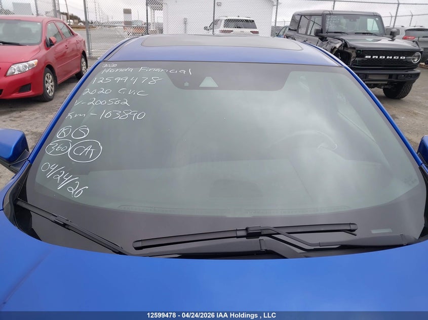 2020 Honda Civic Si Si VIN: 2HGFC1E59LH200520 Lot: 12599478