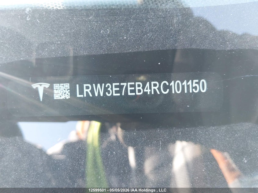 2024 Tesla Model 3 Long Range VIN: LRW3E7EB4RC101150 Lot: 12599501