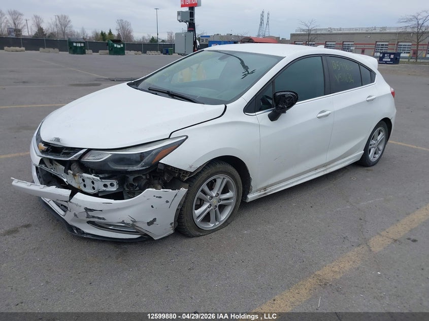 2017 Chevrolet Cruze, Удар спереди, IAAI, VIN 3G1BE6SM5HS511634 — фото 2