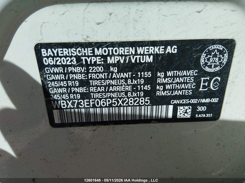 2023 BMW X1 xDrive28I VIN: WBX73EF06P5X28285 Lot: 12601648