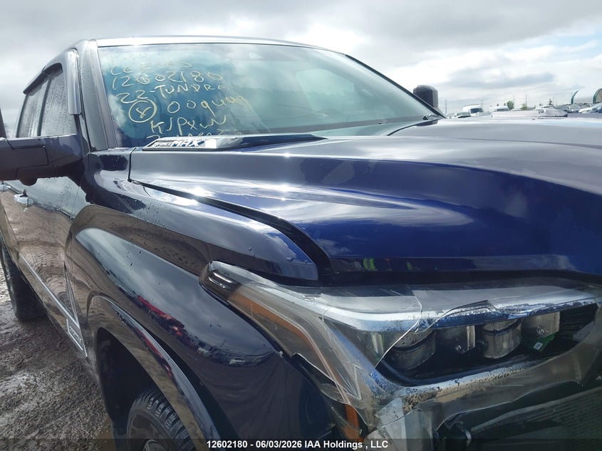 2022 Toyota Tundra Crewmax Capstone VIN: 5TFVC5DB1NX009441 Lot: 12602180