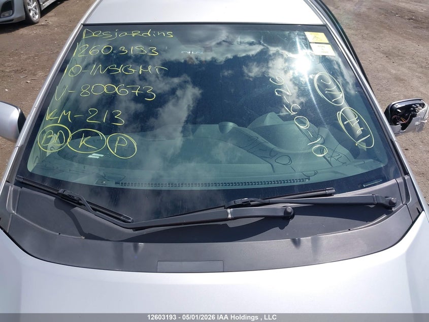 2010 Honda Insight Ex VIN: JHMZE2H73AS800673 Lot: 12603193