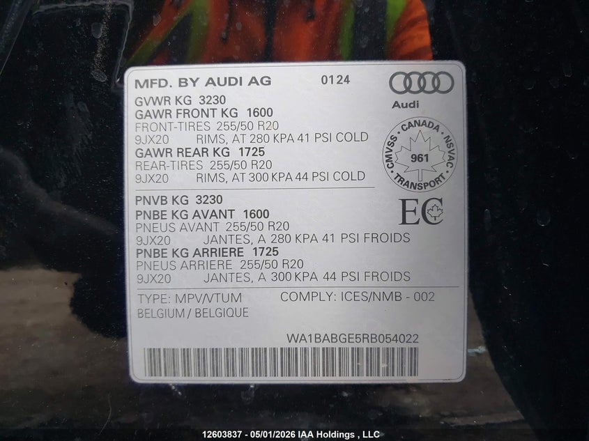 2024 AUDI Q8 SPORT UTILITY VEHICLE ELECTRIC