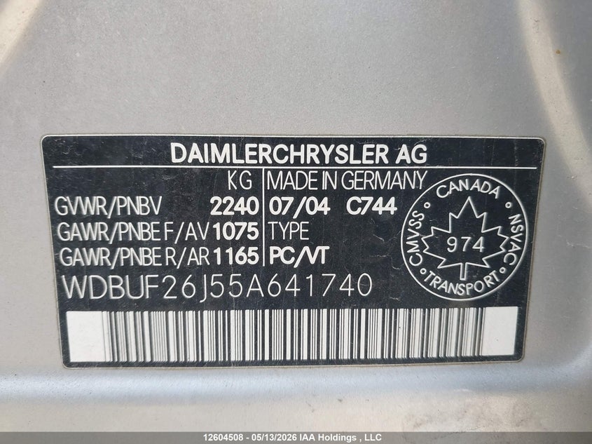 2005 MERCEDES-BENZ E 320 CDI SEDAN 3.2L I-6 DI, DOHC, TURBO, 201HP