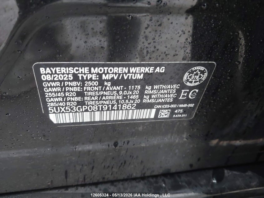 2026 BMW X3 SPORT UTILITY VEHICLE 2.0L I4 FI DOHC 16V NF4