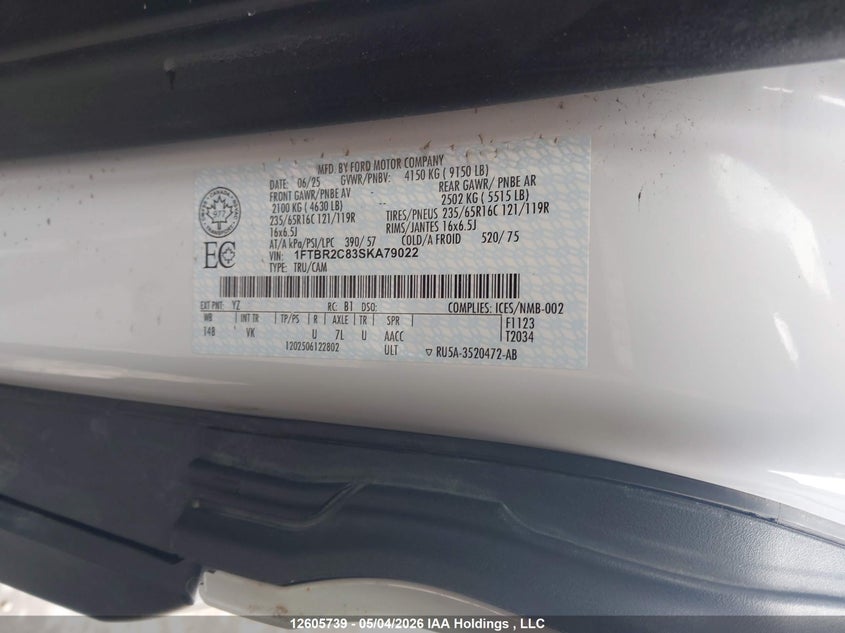 2025 FORD TRANSIT VAN 3.5L V6 FI DOHC 24V NF4