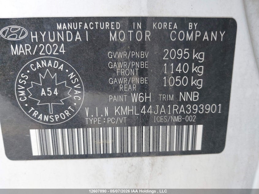 2024 Hyundai Sonata Preferred-Trend VIN: KMHL44JA1RA393901 Lot: 12607890