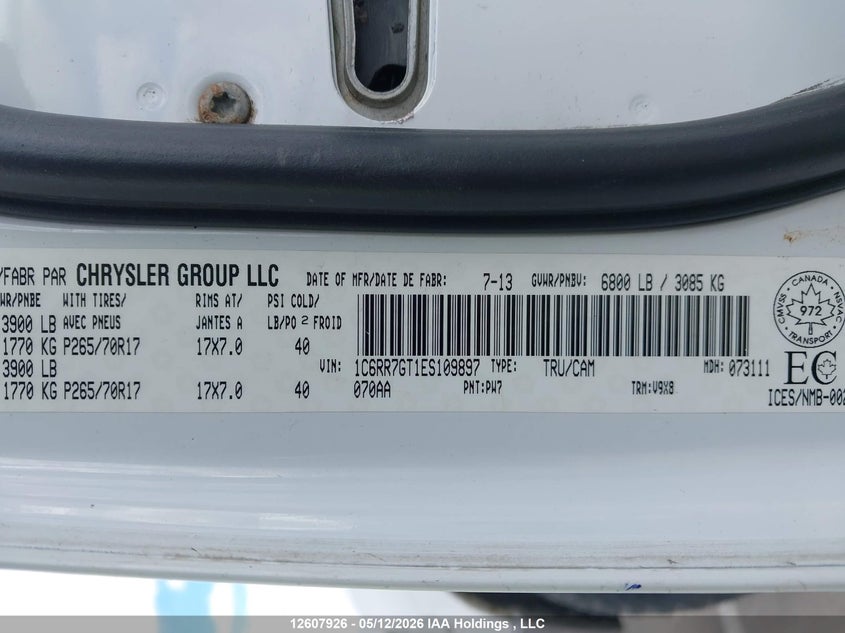 2014 RAM 1500 PICKUP 5.7L V-8 VVT, 395HP