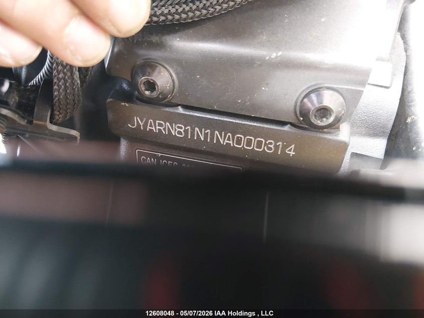 2022 Yamaha Mt-10 Sp Mt-10 Sp VIN: JYARN81N1NA000314 Lot: 12608048