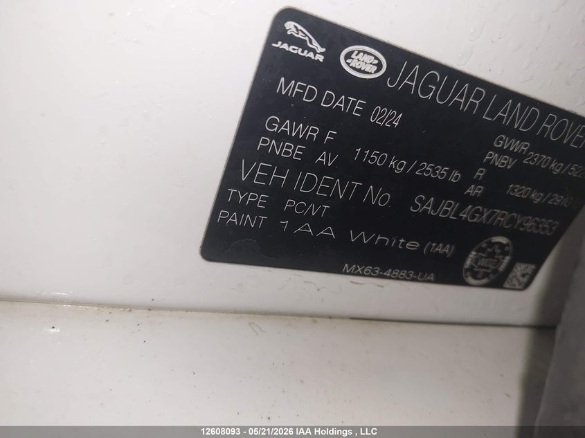 2024 Jaguar Xf R-Dynamic Se VIN: SAJBL4GX7RCY96353 Lot: 12608093