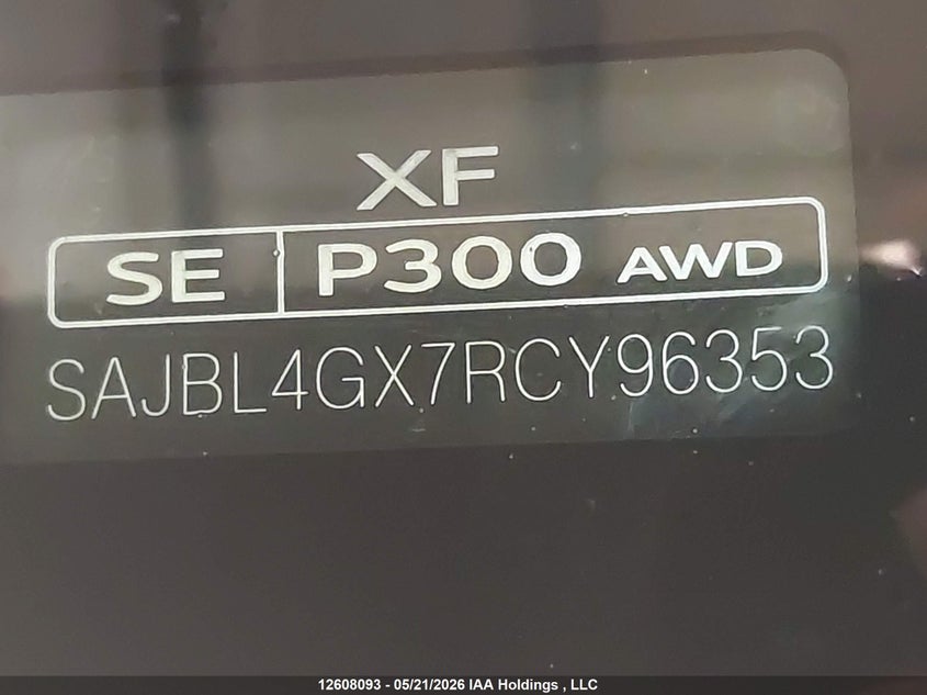 2024 Jaguar Xf R-Dynamic Se VIN: SAJBL4GX7RCY96353 Lot: 12608093