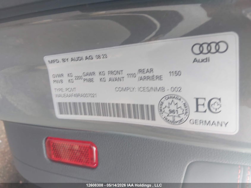 2024 Audi A4 45 Progressiv VIN: WAUEAAF49RA007021 Lot: 12608308