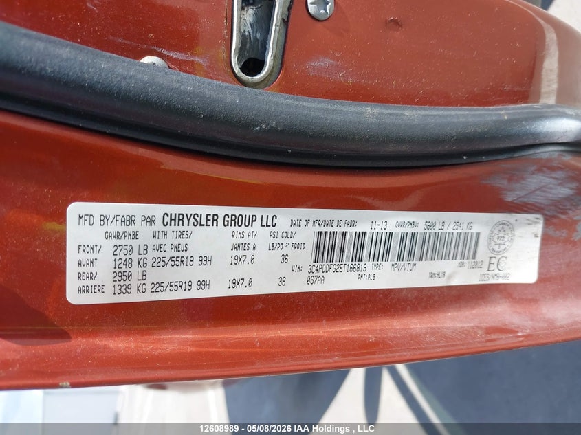 2014 Dodge Journey 3.6 orange Lot 111012608989 Vin 3C4PDDFG2ET166819