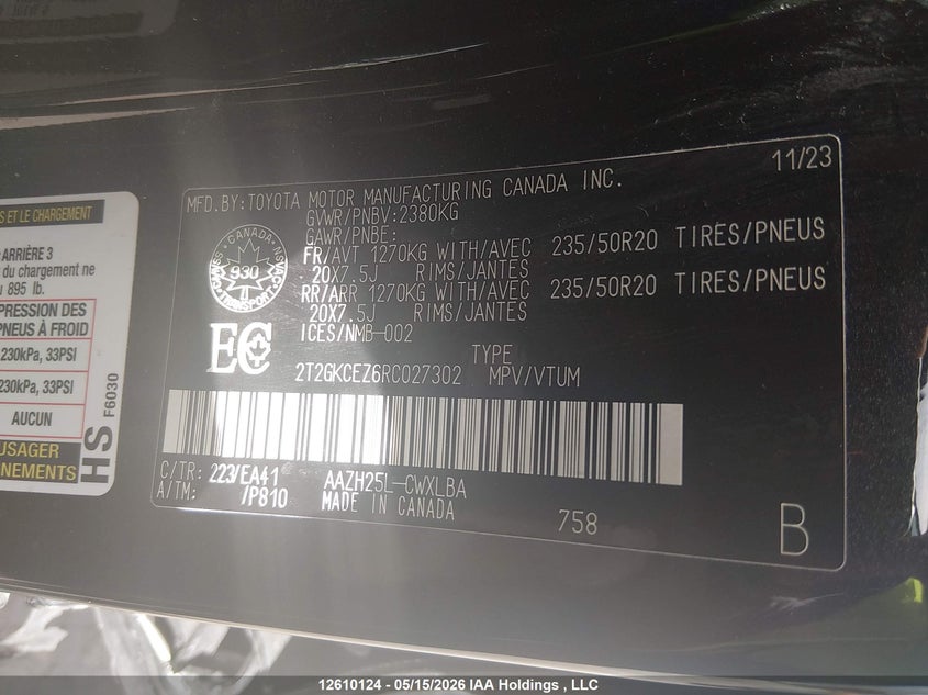 2024 LEXUS NX 350H 350H 2.5L I-4 DI, DOHC, VVT, 189HP