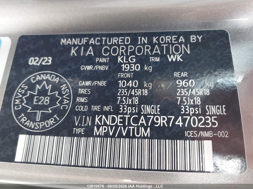 2024 Kia Seltos VIN: KNDETCA79R7470235 Lot: 12610876