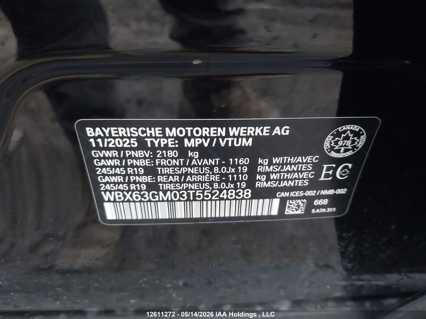 2026 BMW X2 xDrive28I VIN: WBX63GM03T5524838 Lot: 12611272