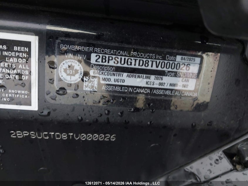 2026 OTHER SKIDOO SKIDOO. N/A N/A