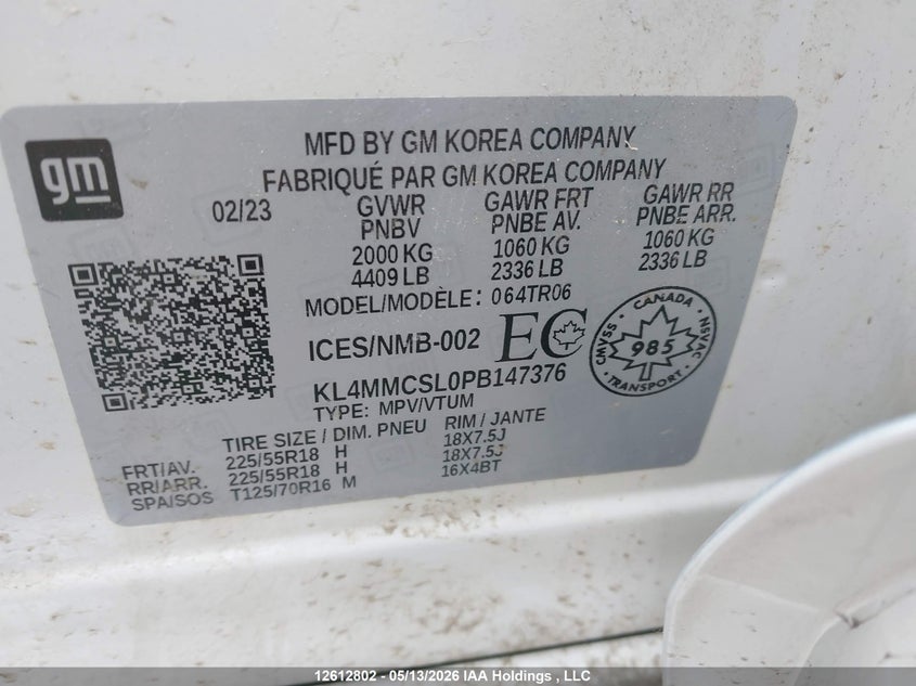2023 Buick Encore gx 1.3 Preferred White Lot 111012612802 Vin KL4MMCSL0PB147376